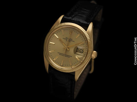 1979 Rolex Oyster perpetual Date (Datejust) Mens Watch, Champagne Dial - 14K Gold