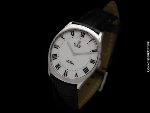 1976 Rolex Cellini Vintage Mens Handwound Watch, Ref. 4133 - 18K White Gold