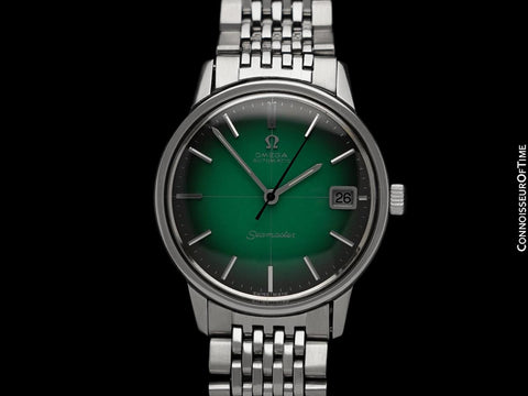 1969 Omega Seamaster Geneve Mens Vintage Cal. 565 Watch with Green Dial - Stainless Steel