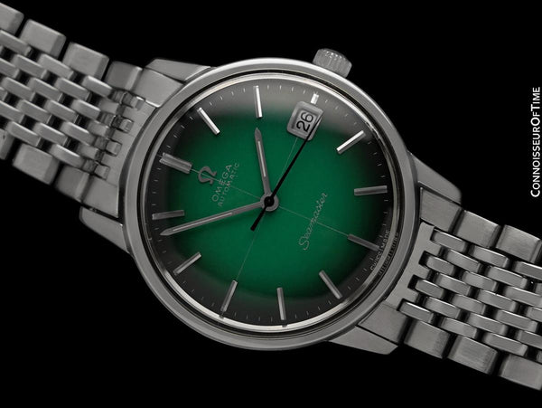 1969 Omega Seamaster Geneve Mens Vintage Cal. 565 Watch with Green Dial - Stainless Steel