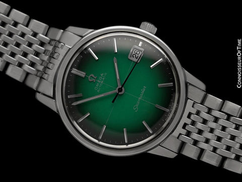 1969 Omega Seamaster Geneve Mens Vintage Cal. 565 Watch with Green Dial - Stainless Steel