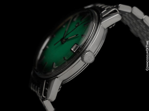 1969 Omega Seamaster Geneve Mens Vintage Cal. 565 Watch with Green Dial - Stainless Steel