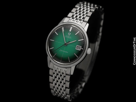 1969 Omega Seamaster Geneve Mens Vintage Cal. 565 Watch with Green Dial - Stainless Steel