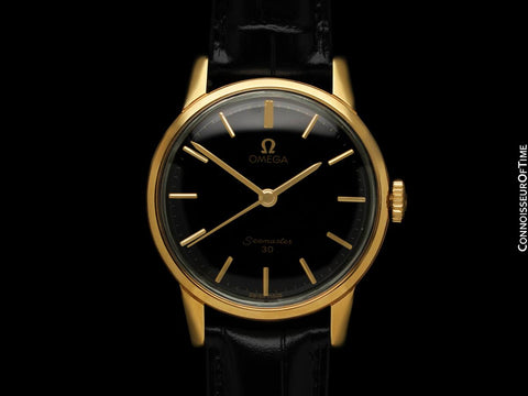 1962 Omega Seamaster 30 Vintage Mens Handwound Watch, Larger 35mm Model - 18K Gold Plated & Stainless Steel