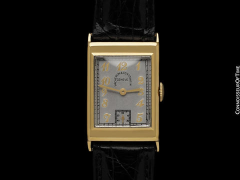 1933 Vacheron & Constantin Vintage Mens Art Deco Rectangular Watch - 18K Gold