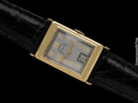 1933 Vacheron & Constantin Vintage Mens Art Deco Rectangular Watch - 18K Gold