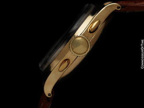 1940's Heuer Aerotel Vintage Mens Chronograph Watch - 14K Gold