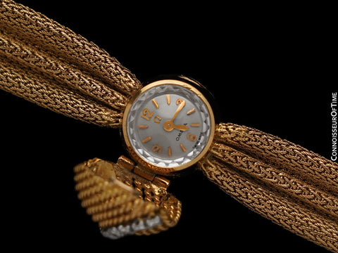 1950's Omega Ladies Vintage Cocktail Covered 18K Gold & Diamond Watch - All Original