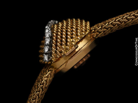1950's Omega Ladies Vintage Cocktail Covered 18K Gold & Diamond Watch - All Original