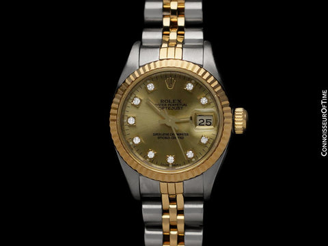 Rolex Ladies 2-Tone Datejust 67193 Watch - 18K Gold, Stainless Steel & Diamonds