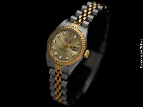 Rolex Ladies 2-Tone Datejust 67193 Watch - 18K Gold, Stainless Steel & Diamonds