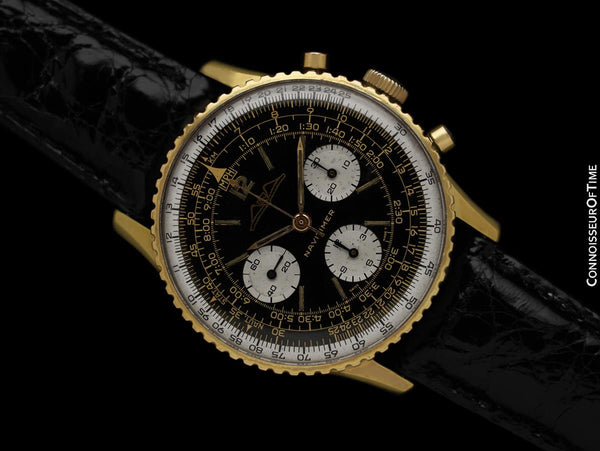 1966 Breitling Navitimer Vintage Aviator's AOPA Chronograph Watch - 18K Gold Plated & Stainless Steel