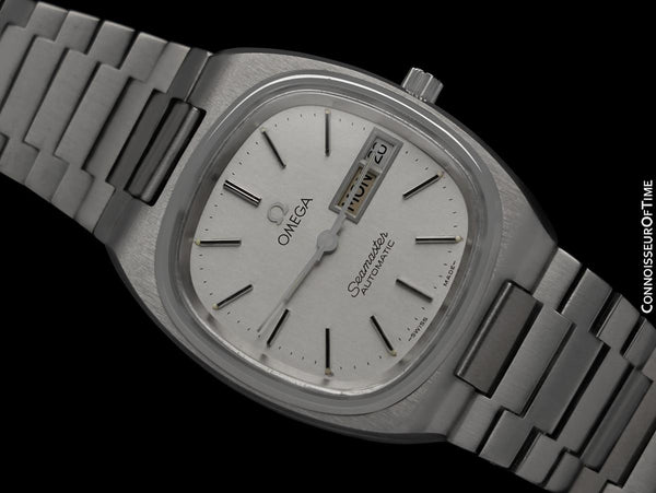 1980 Omega Seamaster Vintage Mens Bracelet Watch, Automatic, Day Date - Stainless Steel