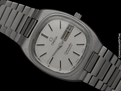 1980 Omega Seamaster Vintage Mens Bracelet Watch, Automatic, Day Date - Stainless Steel