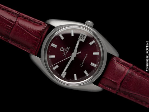 1969 Omega Seamaster Mens Vintage Watch with Automatic Cal. 565 Movement and Wine Dial - Stainless Steel