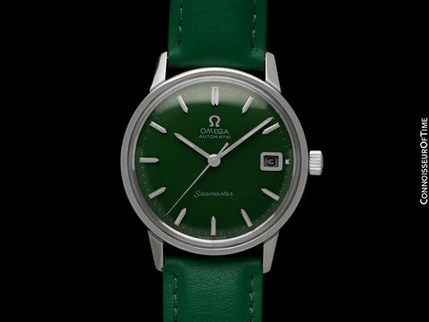 1970 Omega Seamaster Mens Vintage Cal. 565 Watch with Amazon Green Dial - Stainless Steel