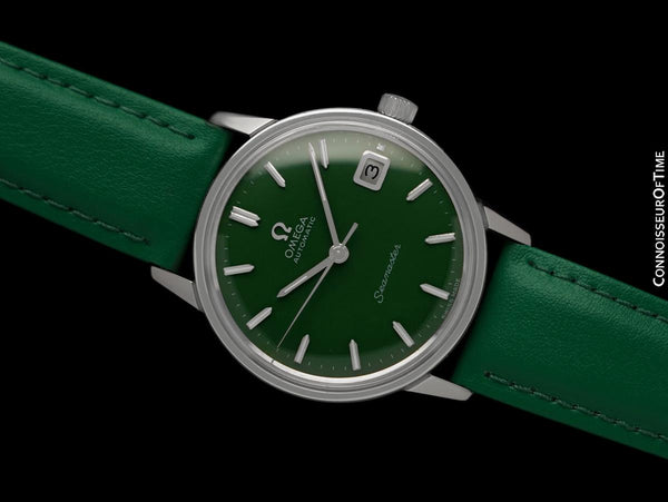 1970 Omega Seamaster Mens Vintage Cal. 565 Watch with Amazon Green Dial - Stainless Steel