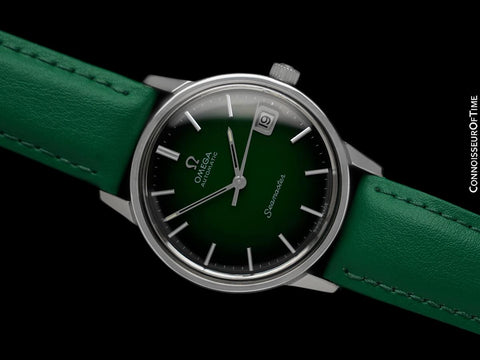 1969 Omega Seamaster Mens Vintage Cal. 565 Watch with Green Vignette Dial - Stainless Steel