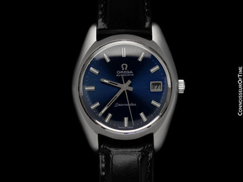 1971 Omega Seamaster Mens Vintage Watch with Automatic Cal. 565 Movement and Royal Blue Dial - Stainless Steel