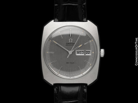 1970's Omega De Ville Vintage Large Mens Automatic Classic Retro Watch - Stainless Steel