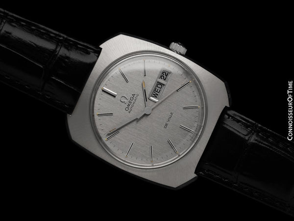 1970's Omega De Ville Vintage Large Mens Automatic Classic Retro Watch - Stainless Steel
