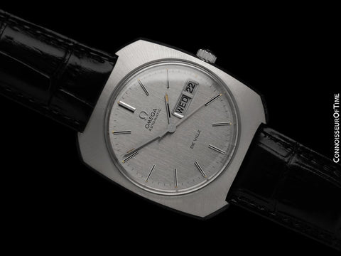 1970's Omega De Ville Vintage Large Mens Automatic Classic Retro Watch - Stainless Steel