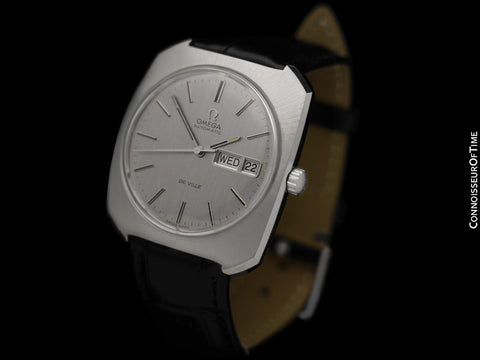 1970's Omega De Ville Vintage Large Mens Automatic Classic Retro Watch - Stainless Steel