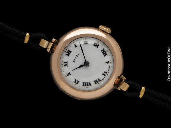 1920's Rolex Ladies Vintage Art Deco Watch - 9K Rose Gold