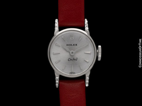 1971 Rolex Orchid Pre-Cellini Vintage Ladies Watch, Ref. 2148 - 18K White Gold & Diamonds