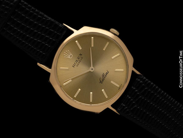 1970 Rolex Cellini Vintage Mens Handwound Dress Watch, Ref. 3804 - 18K Gold