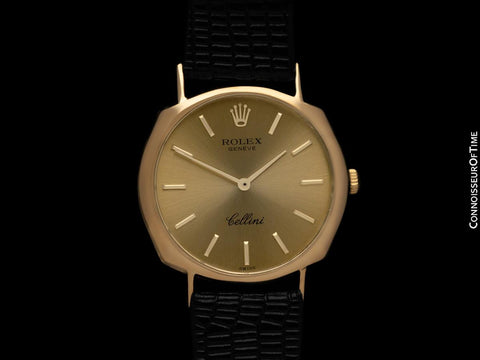 1970 Rolex Cellini Vintage Mens Handwound Dress Watch, Ref. 3804 - 18K Gold