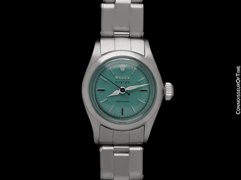 1965 Rolex Oyster Precision Ladies Vintage Watch with Tiffany Blue Dial - Stainless Steel