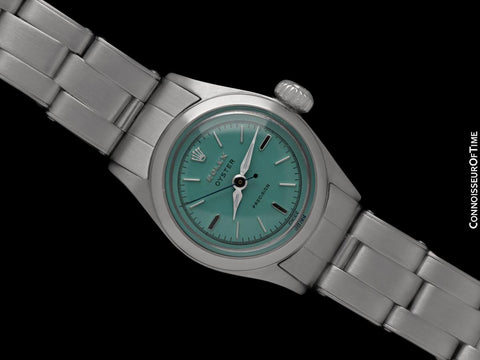 1965 Rolex Oyster Precision Ladies Vintage Watch with Tiffany Blue Dial - Stainless Steel