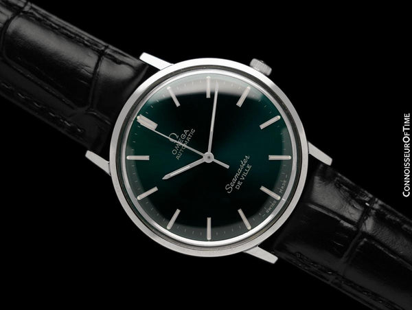 1966 Omega DeVille Vintage Mens Full Size Watch with Castleton Green Dial - Stainless Steel