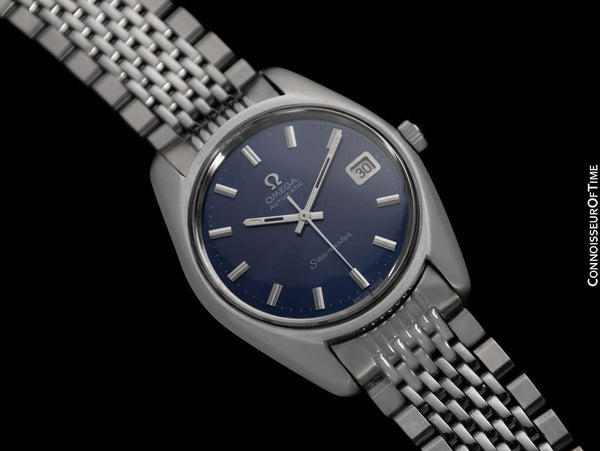 1969 Omega Seamaster Mens Vintage Watch with Automatic Cal. 565 Movement and Royal Blue Dial - Stainless Steel