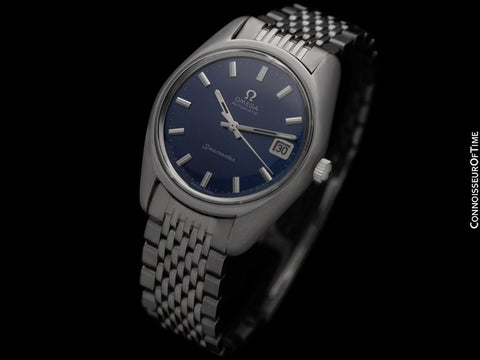 1969 Omega Seamaster Mens Vintage Watch with Automatic Cal. 565 Movement and Royal Blue Dial - Stainless Steel