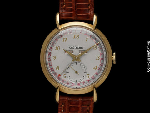 1946 Jaeger-LeCoultre Vintage Mens Triple Date Calendar Watch - 18K Gold