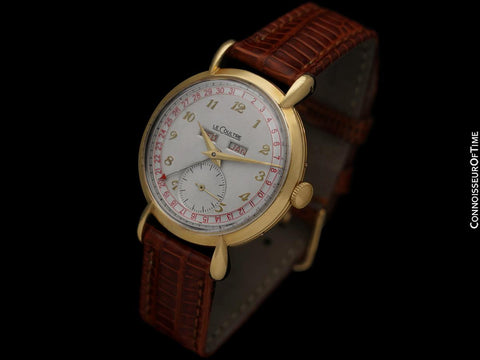 1946 Jaeger-LeCoultre Vintage Mens Triple Date Calendar Watch - 18K Gold