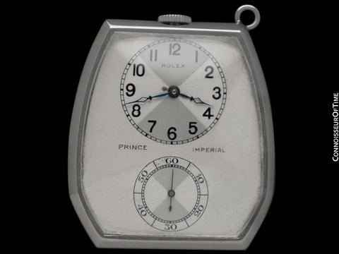 1940's Rolex Prince Imperial Mens Ref. 1586 Doctor's Pocket Watch - 18K White Gold