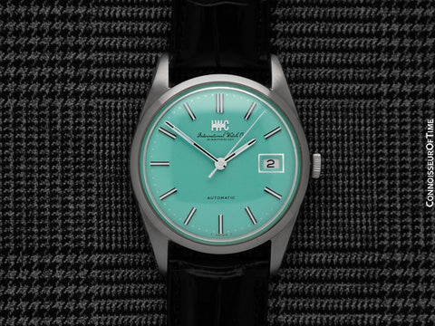 1970 IWC Vintage Mens Full Size "Datejust" Watch with Tiffany Blue Dial - Stainless Steel