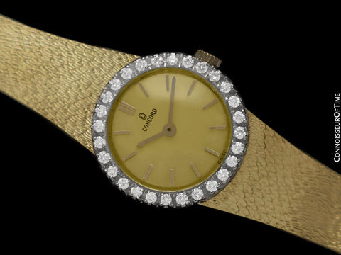 Concord Classic Vintage Ladies Luxury Watch - 14K Gold & Original Factory Diamonds