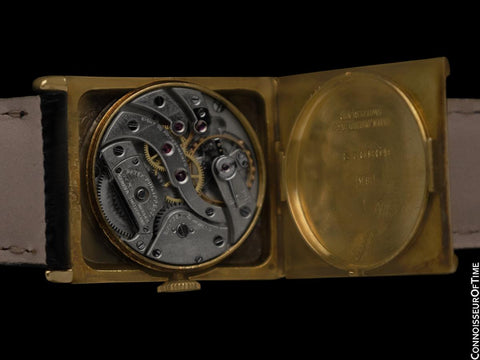 c. 1925 Patek Philippe Vintage Mens Art Deco Rectangular 18K Gold & Platinum Watch - Breguet Numerals