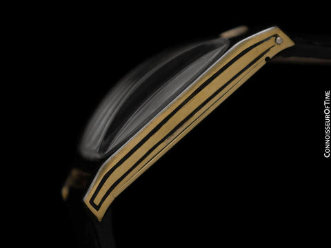 c. 1925 Patek Philippe Vintage Mens Art Deco Rectangular 18K Gold & Platinum Watch - Breguet Numerals