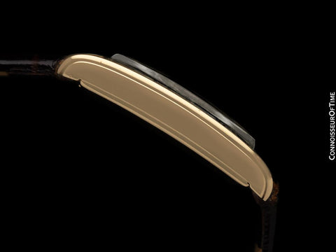1930's Patek Philippe Vintage Mens Art Deco Rectangular Curved Watch - 18K Gold