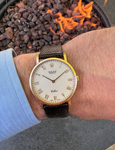 Rolex Cellini Vintage Mens Handwound Ref. 5112 Watch, W Serial - 18K Gold
