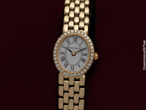 Tiffany & Co. Ladies Portfolio Bracelet Watch - 14K Gold & Diamonds