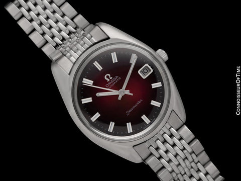 1969 Omega Seamaster Mens Vintage Watch with Automatic Cal. 565 Movement and Wine Vignette Dial - Stainless Steel