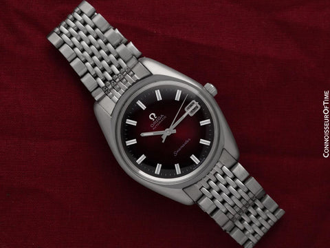 1969 Omega Seamaster Mens Vintage Watch with Automatic Cal. 565 Movement and Wine Vignette Dial - Stainless Steel