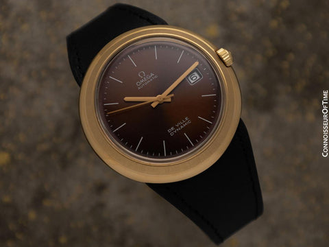 1973 Omega De Ville Dynamic Vintage Large Mens 18K Gold Plated & SS Watch - New Old Stock with Original Lacquer
