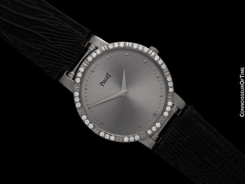 Piaget Dancer Mens Ultra Thin High Grade Mechancial Watch - 18K White Gold & Original Factory Piaget Diamonds